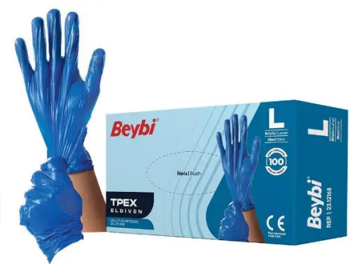 Beybi TPEX Eldiven Mavi Large - 100lü Kutu Lento Medikal