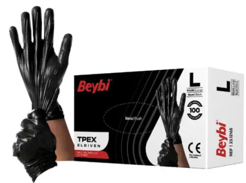 Beybi TPEX Eldiven Siyah Large - 100lü Kutu Lento Medikal