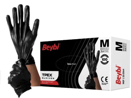 Beybi TPEX Eldiven Siyah Medium - 100lü Kutu Lento Medikal