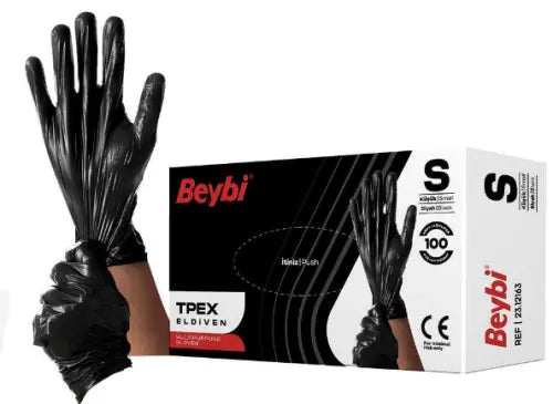 Beybi TPEX Eldiven Siyah Small - 100lü Kutu Lento Medikal