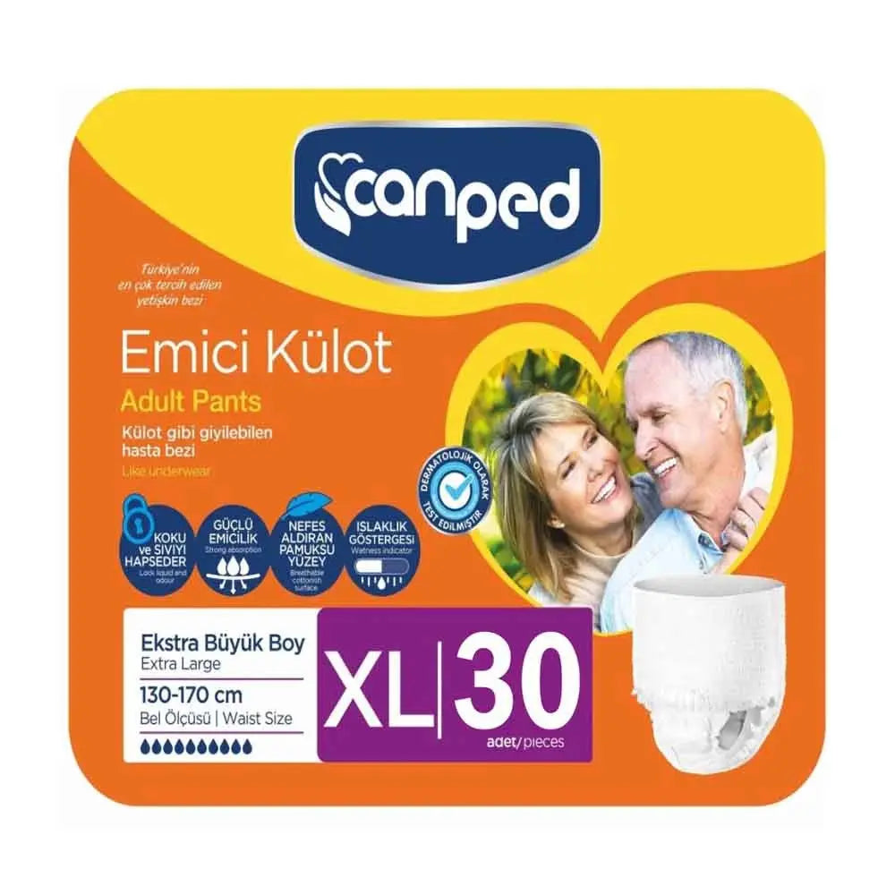 Canped Emici Külot Büyük Boy XL Beden 30'lu Yetişkin Hasta Bezi Lento Medikal