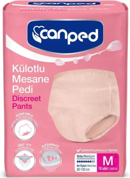 Canped Külotlu Mesane Pedi Medium Boy 10 Adet Lento Medikal