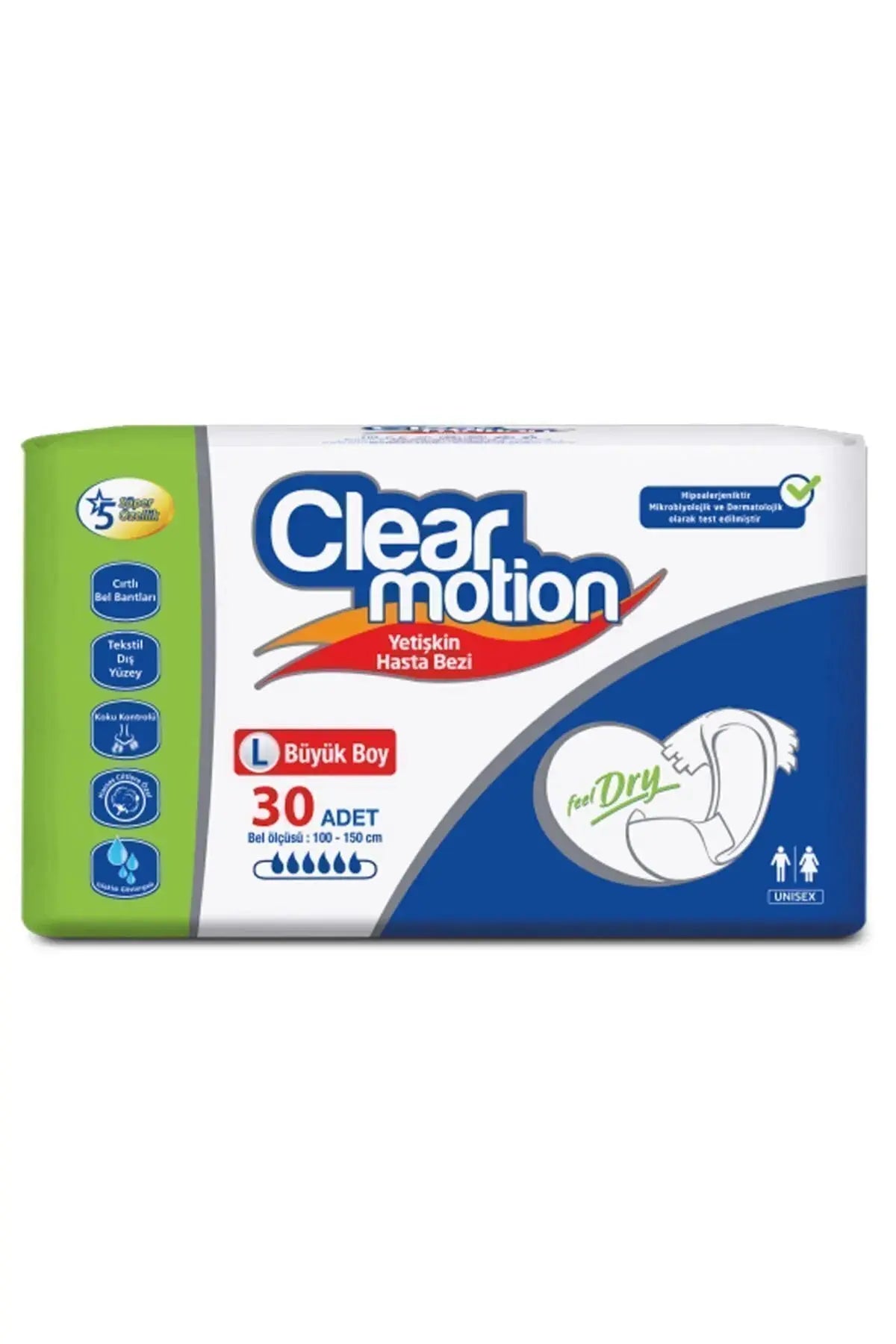 Clear Motıon Hasta Bezi 30lu LARGE - Lento Medikal