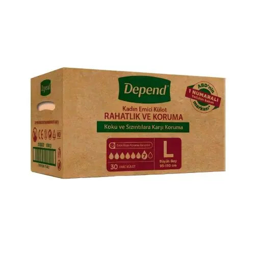Depend Emici Külot Kadın Large ( Büyük Boy ) 30 Adet Lento Medikal