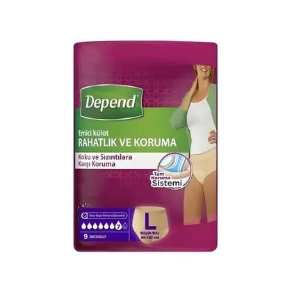 Depend Emici Külot Kadın Large ( Büyük Boy ) 9 Adet Lento Medikal