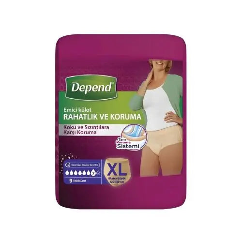 Depend Emici Külot Kadın X-Large ( Ekstra Büyük Boy ) 9 Adet Lento Medikal