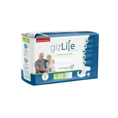 GizLife Bel Bantlı Yetişkin Hasta Bezi Large 30 Adet Lento Medikal