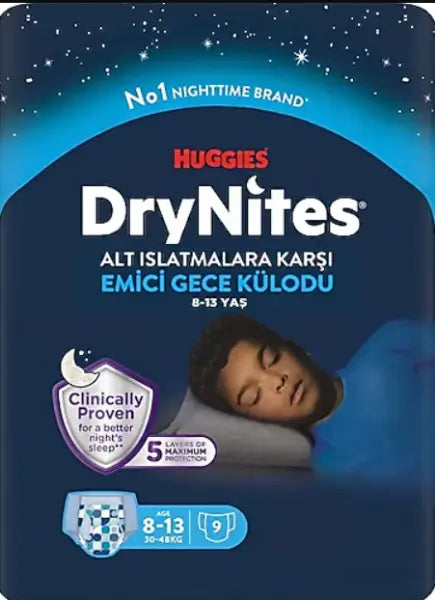 Huggies Drynites Pijama Pants Gece Külodu Erkek Çocuk 8-13 Yaş 9'Lu Lento Medikal