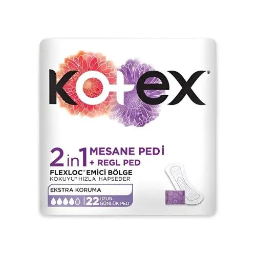 Kotex 2IN1 Regl-Mesane Günlük 22'Li Ped Lento Medikal