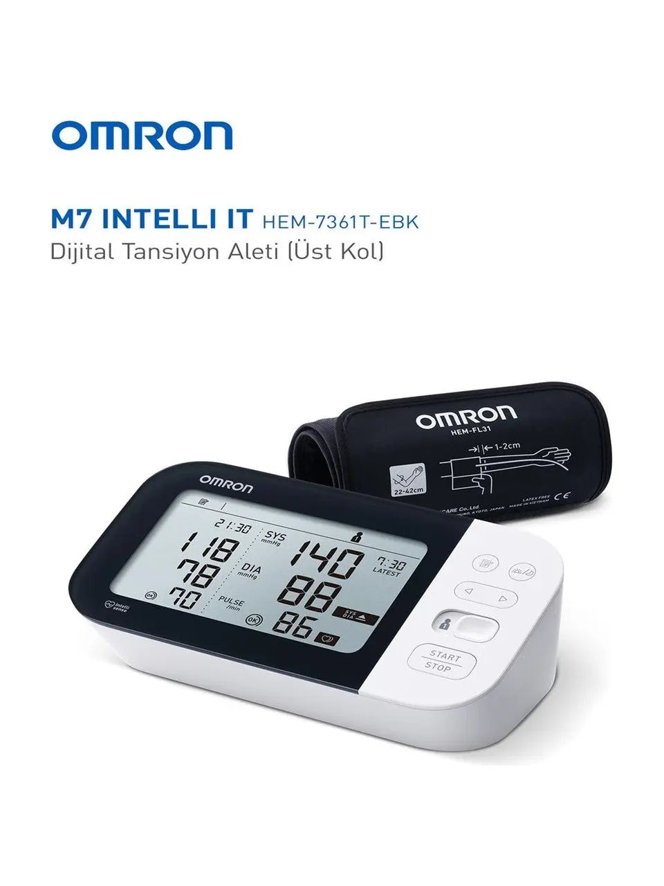 Omron M7 Intelli IT Tam Otomatik Tansiyon Aleti - Lento Medikal