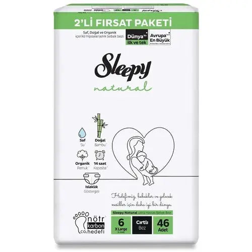 Sleepy Natural No:6 XLarge 46 Adet Bebek Bezi Lento Medikal