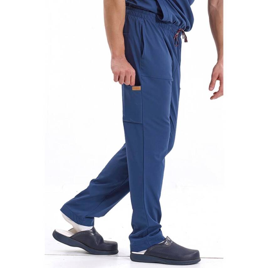 BRL MEDİMEN | TEK ALT Özel Cep Ve Dikişli Likralı Erkek Cerrahi Pantolon Açık Lacivert