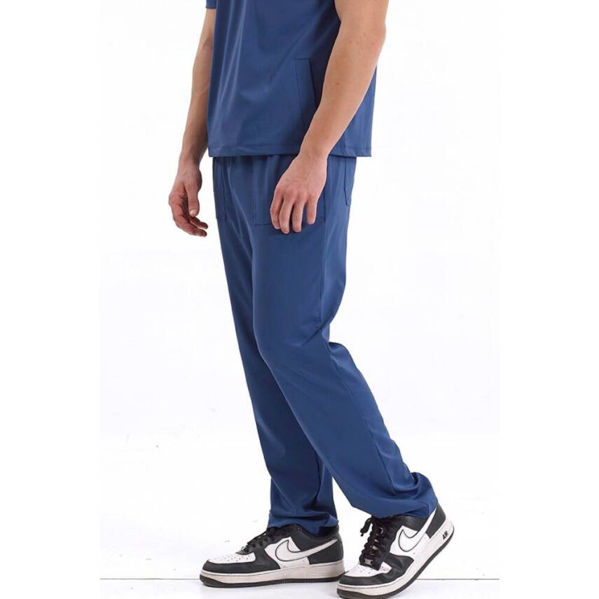 BRL MEDİMEN | TEK ALT Özel Cep Ve Dikişli Likralı Erkek Cerrahi Pantolon Açık Lacivert