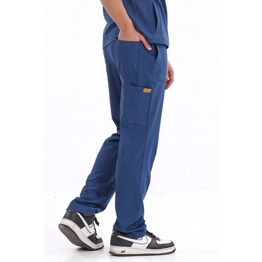 BRL MEDİMEN | TEK ALT Özel Cep Ve Dikişli Likralı Erkek Cerrahi Pantolon Açık Lacivert