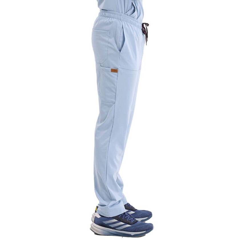 BRL MEDİMEN | TEK ALT Özel Cep Ve Dikişli Likralı Erkek Cerrahi Pantolon Bebe Mavi