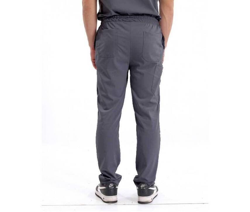 BRL MEDİMEN | TEK ALT Özel Cep Ve Dikişli Likralı Erkek Cerrahi Pantolon Füme