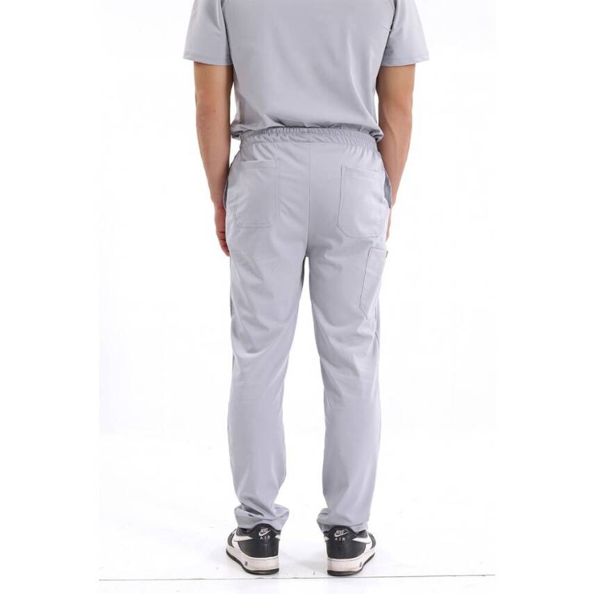 BRL MEDİMEN | TEK ALT Özel Cep Ve Dikişli Likralı Erkek Cerrahi Pantolon Gri