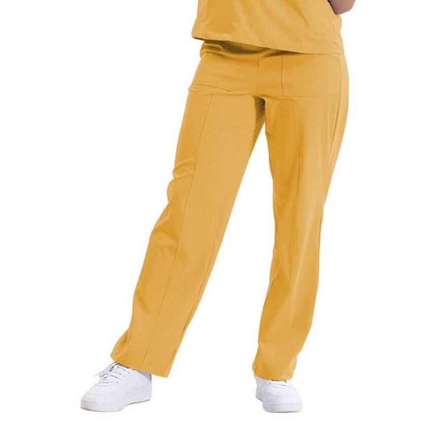 BRL MEDİNİLLA & MEDİKAGO | TEK ALT Çift Yön Likralı Kadın Cerrahi Pantolon Sarı