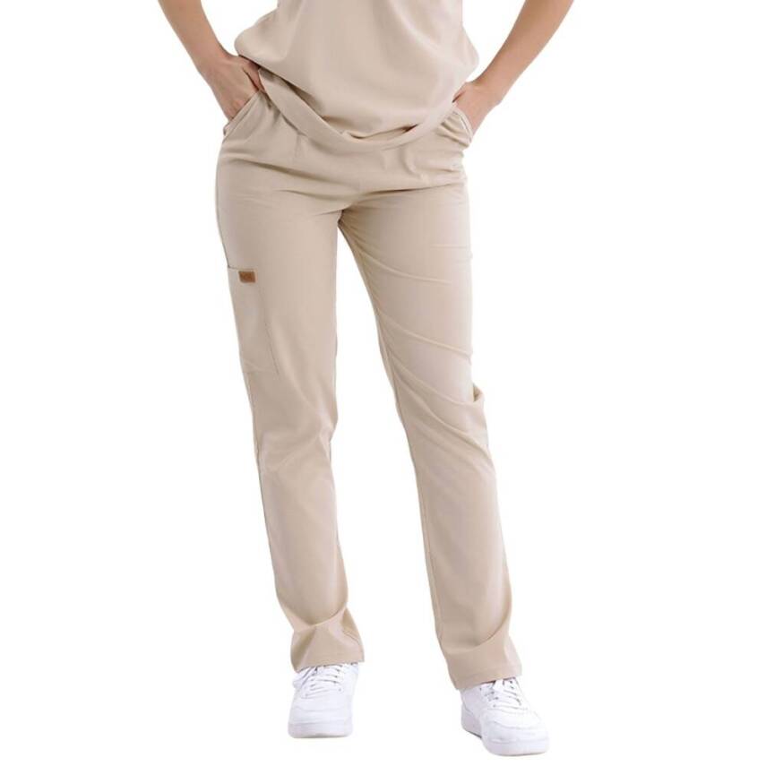 BRL SNAPS | TEK ALT Torba Cepli Doktor ve Hemşire Pantolon Bej
