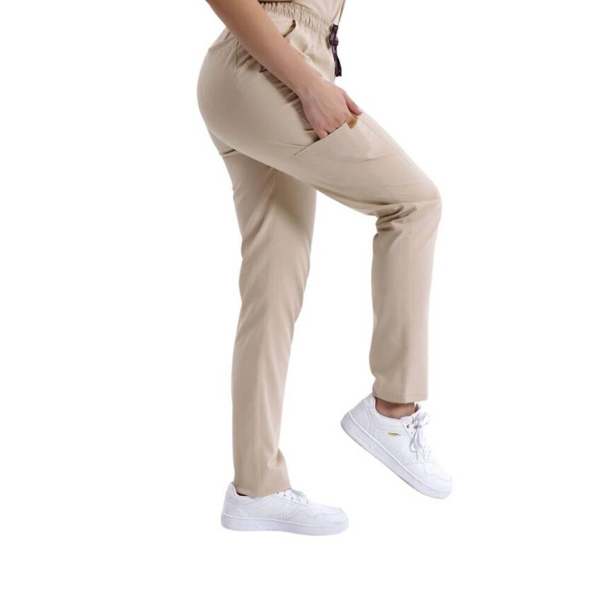 BRL SNAPS | TEK ALT Torba Cepli Doktor ve Hemşire Pantolon Bej