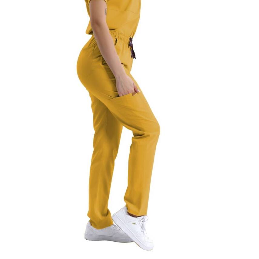 BRL SNAPS | TEK ALT Torba Cepli Doktor ve Hemşire Pantolon Hardal