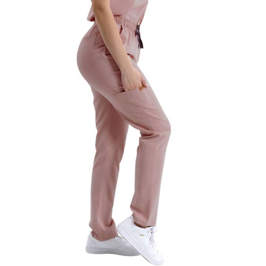 BRL SNAPS | TEK ALT Torba Cepli Doktor ve Hemşire Pantolon Koyu Pudra