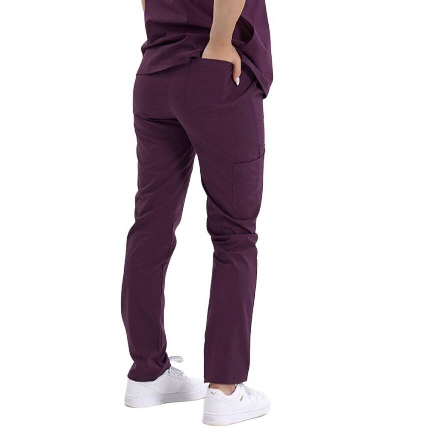 BRL SNAPS | TEK ALT Torba Cepli Doktor ve Hemşire Pantolon Mürdüm